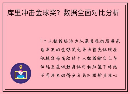 库里冲击金球奖？数据全面对比分析