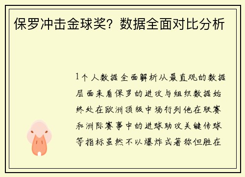 保罗冲击金球奖？数据全面对比分析